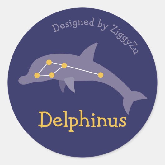 Delphinus der Delfin-Sternbild-Aufkleber Runder Aufkleber (Vorderseite)