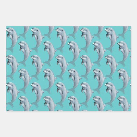 Delphinwrapping Paper Geschenkpapier Set (Vorderseite)