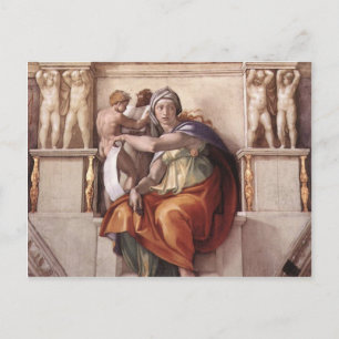 Delphische Sibyl - Fresco Sixine Kapelle Postkarte