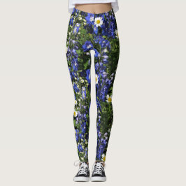 Delpininiums und Gänseblümchen Leggings