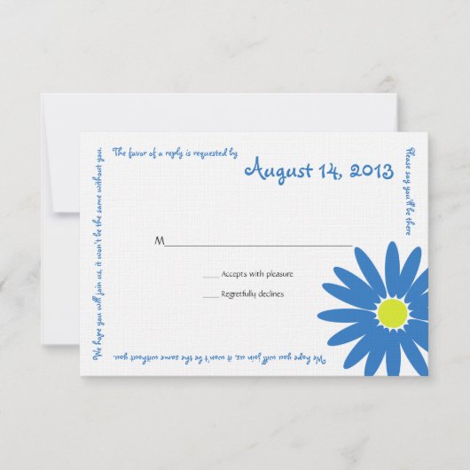 Delquise Message Text Response Card RSVP Karte (Vorderseite)