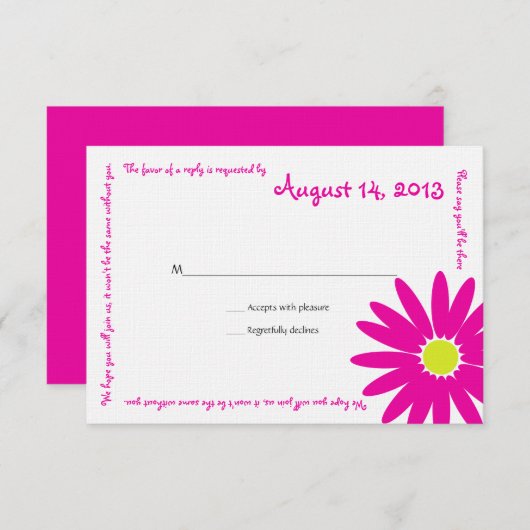 Delquise Message Text Response Card RSVP Karte (Vorne/Hinten)