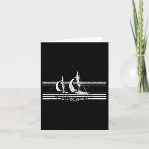 Delray Beach Fl-Segelboot Vintage 70er Grafik-T-Sh Karte