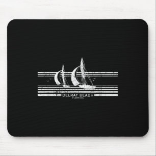 Delray Beach Fl-Segelboot Vintage 70er Grafik-T-Sh Mousepad