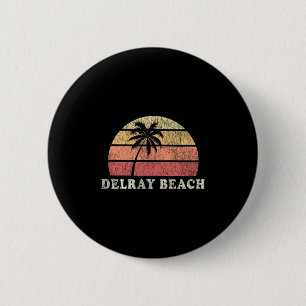 Delray Beach Fl Vintage 70er Retro Throwback Desig Button