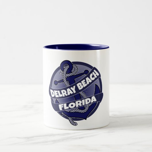 Delray Beach Florida Anker Swirt Kaffee Tasse (Mittel)