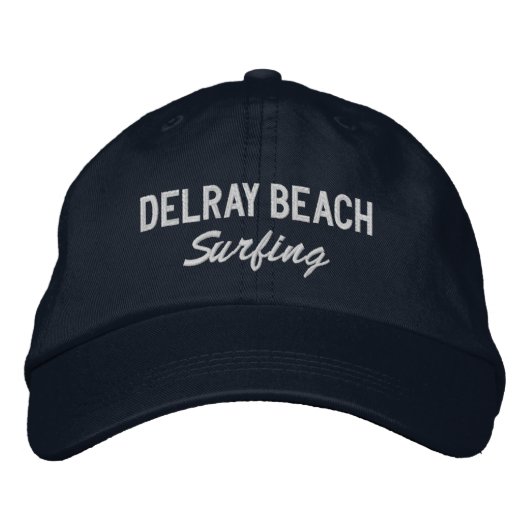 Delray Beach Florida bestickter Baseballhut Bestickte Baseballkappe (Vorderseite)
