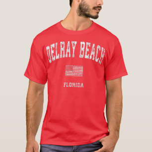 Delray Beach Florida FL Vintag American Flag T-Shirt