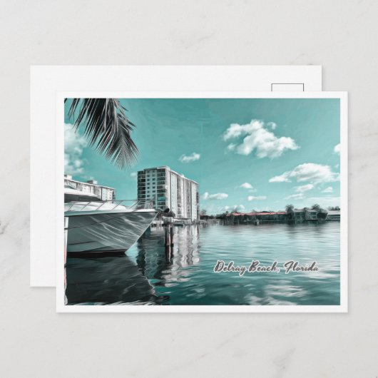 DELRAY BEACH FLORIDA POSTKARTE (Vorne/Hinten)