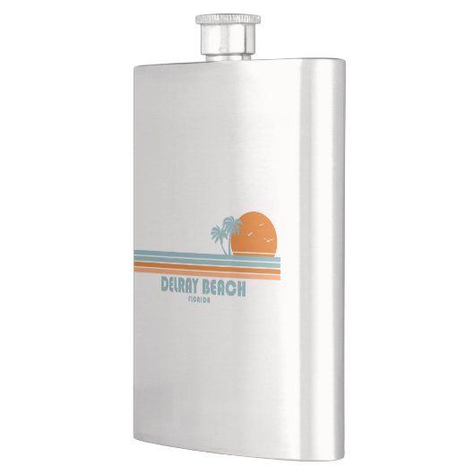 Delray Beach Florida Sun Palm Trees Flachmann (Links)