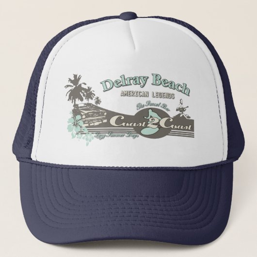 Delray Beach Florida Travel Summer Beach Truckerkappe (Vorderseite)