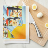 Delray Beach Florida Vintage Reise-Andenken Geschirrtuch (Viertel Falte)