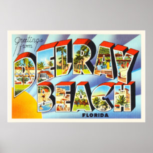 Delray Beach Florida Vintage Reise-Andenken Poster