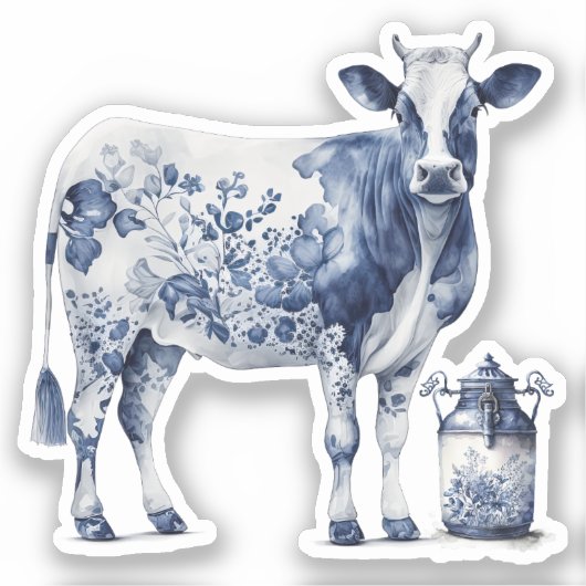 Delsoftware Cow und Milk Jar Aufkleber (Vorderseite)