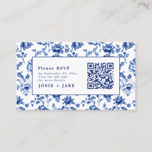 Delsoftware-Inspiriert Blue Floral-UAWG mit qr-Cod Begleitkarte (Vorderseite)