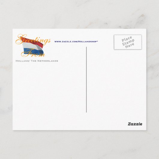 Delsoftwaremuster und Clogs Greetings aus Holland Postkarte (Rückseite)