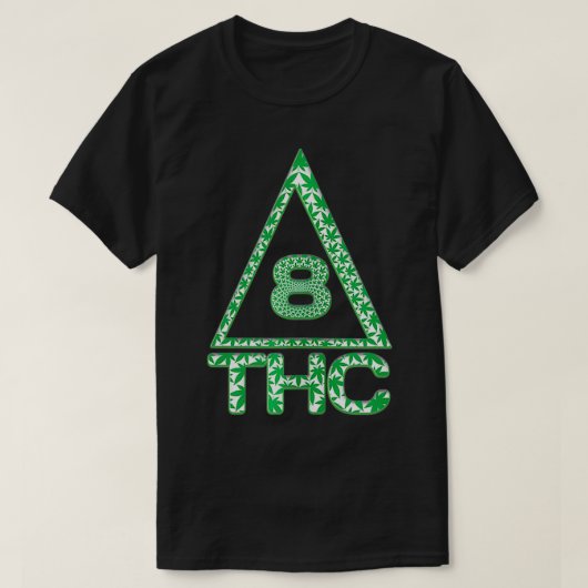 Delta 8 THC Delta 8 Triangle Symbol Green Weed Pla T-Shirt (Design vorne)