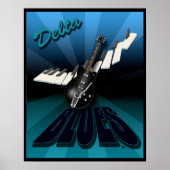 Delta Blues Guitar and Keyboard Starburst Poster (Vorne)