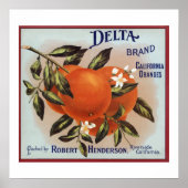 Delta Brand Orange Fruchtmarken Poster (Vorne)