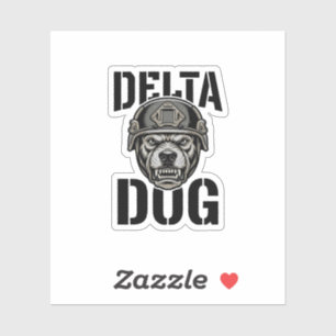 Delta Dog Bulldog Helm Vintage Gravur Design_ Aufkleber