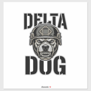 Delta Dog Bulldog Helm Vintage Gravur Design_ Aufkleber