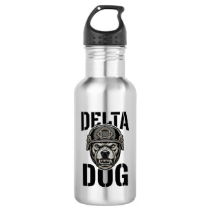 Delta Dog Bulldog Helm Vintage Gravur Design_ Edelstahlflasche