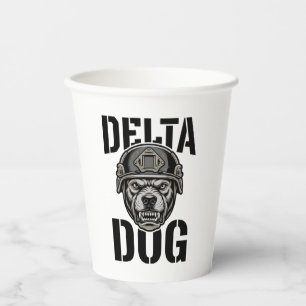 Delta Dog Bulldog Helm Vintage Gravur Design_ Pappbecher