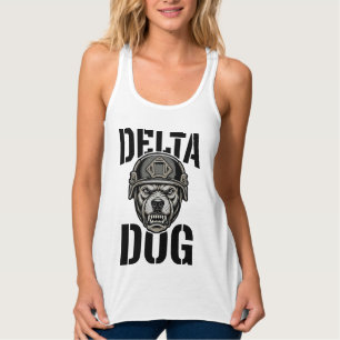 Delta Dog Bulldog Helm Vintage Gravur Design_ Tank Top