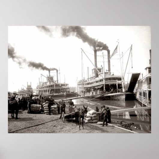 Delta Queen-Flussboot wird beladen New Orleans Poster (Vorne)