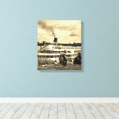 Delta Queen Steamboat Mississippi Fluss Art Leinwanddruck (Insitu (Holzboden))