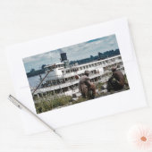 Delta Queen Steamboat Mississippi Fluss Art Rechteckiger Aufkleber (Umschlag)