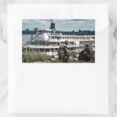 Delta Queen Steamboat Mississippi Fluss Art Rechteckiger Aufkleber (Tasche)