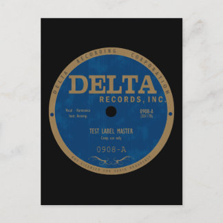 Delta Records Label Postkarte
