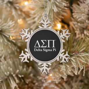 Delta Sigma Pi Klassisches Logo Schneeflocken Zinn-Ornament