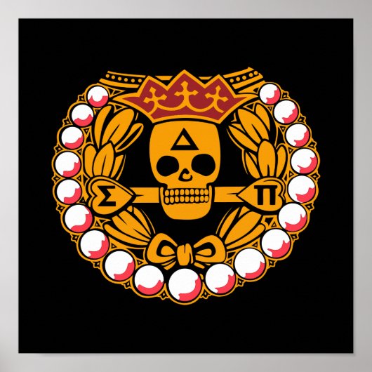 Delta Sigma Pi Totenkopf-Abzeichen Poster (Vorne)