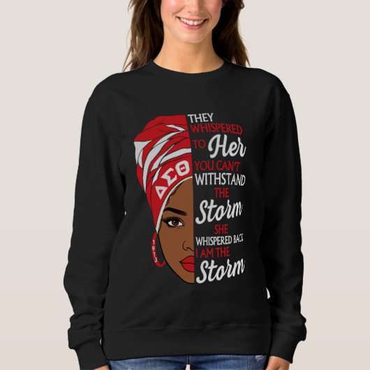 Delta Sigma Theta Studentinnenverbindung, Schwarzg Sweatshirt (Vorderseite)