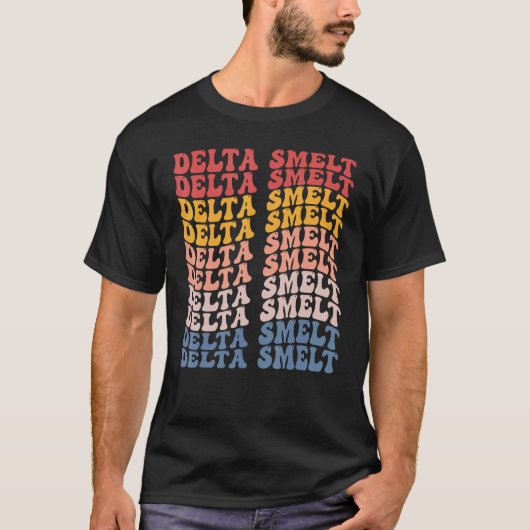 Delta-Stint Groovy Retro Fisch T-Shirt (Vorderseite)
