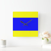 Delta Yellow Blue Quadratische Wanduhr (Zuhause)