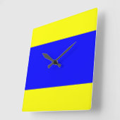 Delta Yellow Blue Quadratische Wanduhr (Winkel)