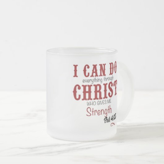 Deltachristliches mattiertes Tasse Phil-4:13 (VorderseiteRechts)