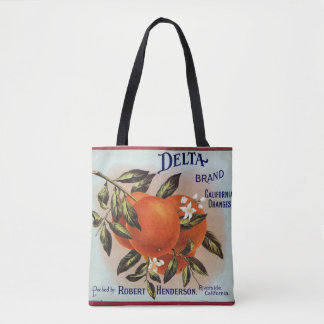 Deltamarken-Orangen-Zitrusfrucht-Kisten-Aufkleber Tasche
