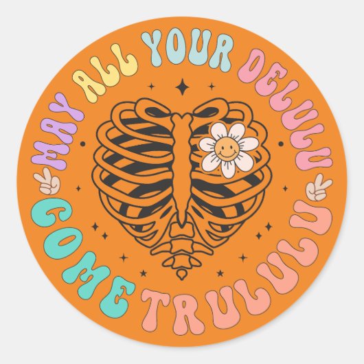 Delulu Come Trululu Ribcage Aufkleber (Vorderseite)