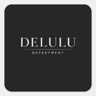 Delulu Department Streetwear Fake Brand Aesthetic Quadratischer Aufkleber