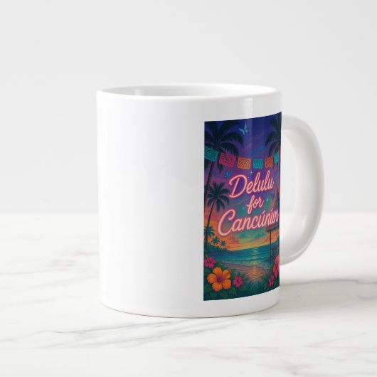 Delulu für Cancunun Jumbo-Tasse (Vorderseite Rechts)