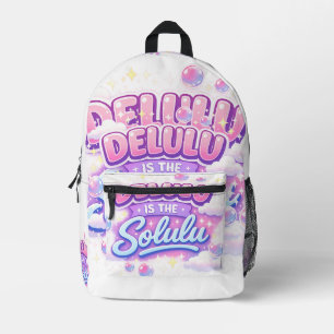 Delulu Ist das Solulu – Cute Kawaii Ästhetik Meme Bedruckter Rucksack