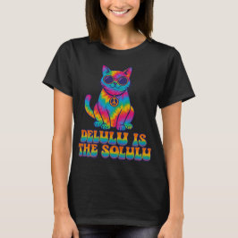 DELULU IST DER SOLULU Krawatte Dye Hippie Cat T - T-Shirt