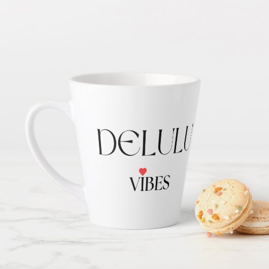 Delulu Vibes, Funny Aesthetic Quote Gift Milchtasse (Beispiel)