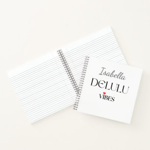 Delulu Vibes, Lustiges Ästhetik-Zitat-Geschenk Notizblock