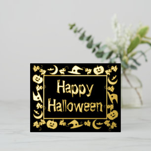 Delux Frohes Halloween Folien Feiertagspostkarte