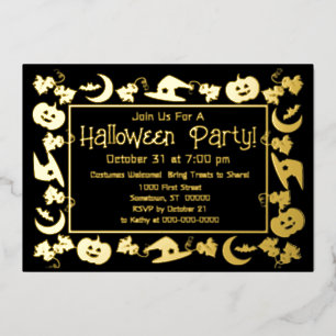 Delux Spaß 5 x 7 Folien-Halloween-Party-Einladung Folien Feiertagskarte